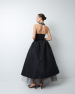 Топ-корсет из тафты черный