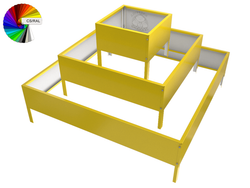 Клумба квадратная оцинкованная 3 яруса с выбором полимерного покрытия