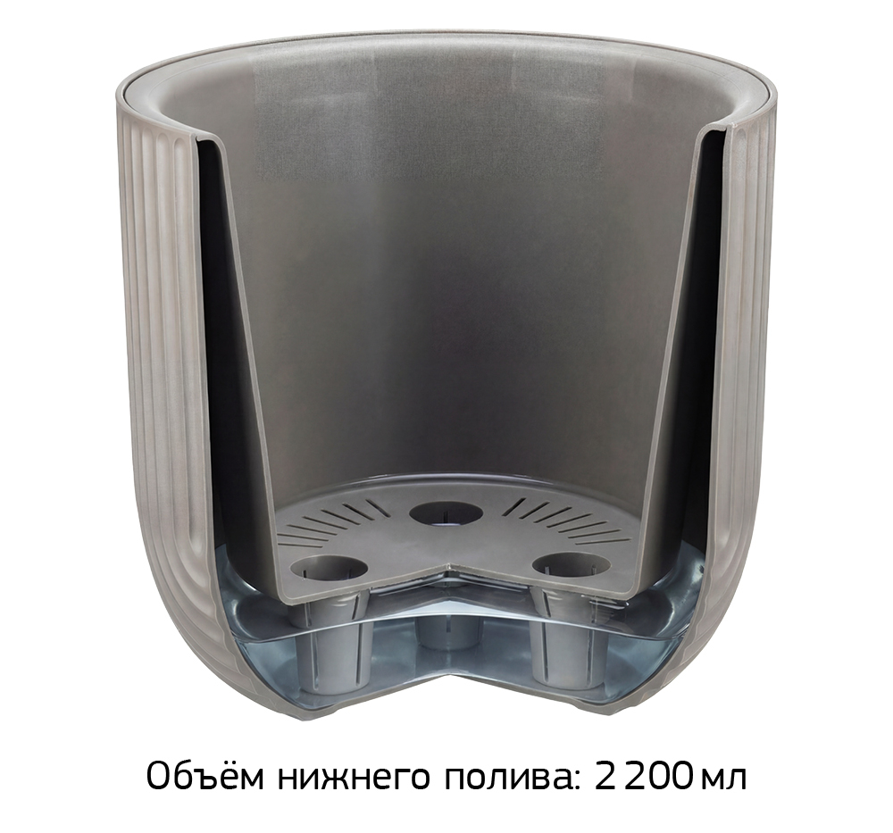 Кашпо РАМОНА D280 мм 7,8 л со вставкой 28*28*25,5см М3263