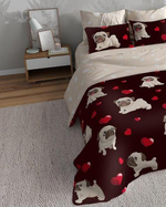 Постельное белье 2 спальное, простыня 175х218, перкаль, наволочки 70х70, хлопок 100%, мопс