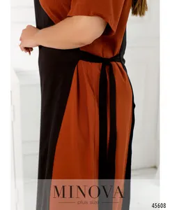 Платье 2288Б-терракотовый-черный Minova