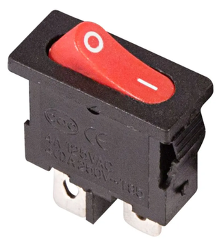 Клавиша-тумблер одинарная узкая малая    1полож 2конт (mini) 362051