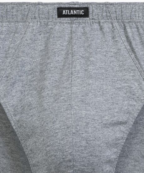 Мужские трусы (3шт) слипы классика Atlantic 3MP-205, хлопок, темно-синий + серый меланж + зеленый