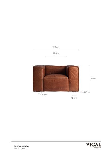 Кресло KURZA коричневая кожа Испания 