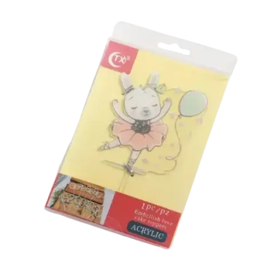 Топпер на торт 13,5x8 см "Танцуюший зайчик"