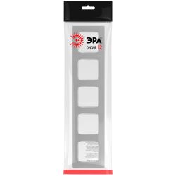 Рамка для розеток и выключателей ЭРА Серия 12 12-5205-03 на 5 постов, Классик, алюминий