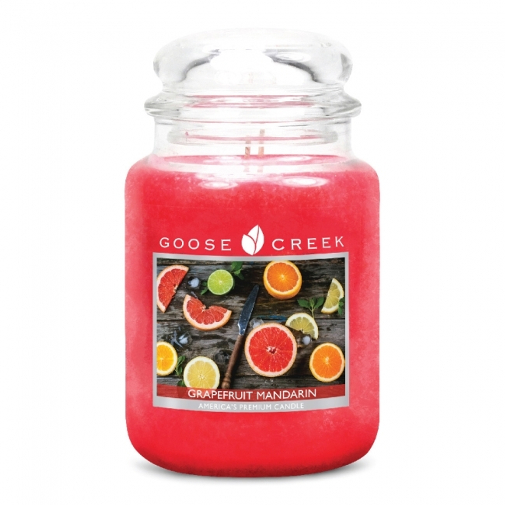 Ароматическая свеча в большой банке 680г Goose Greek Grapefruit Mandarin - Грейпфрут и мандарин