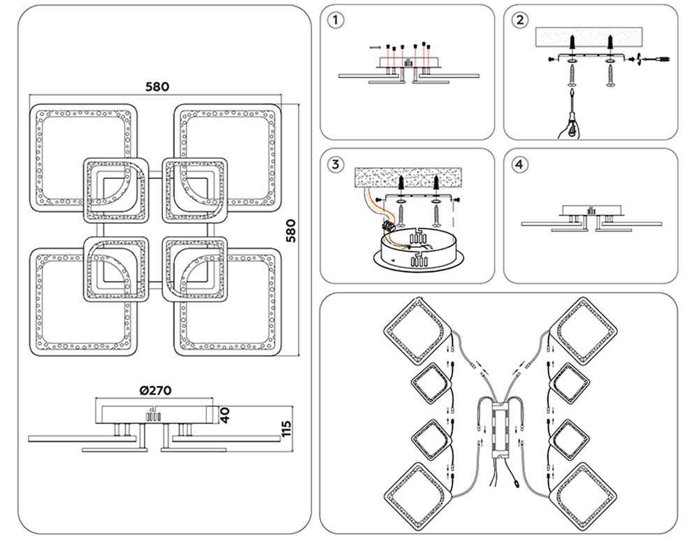 Ambrella Потолочный светодиодный светильник с пультом Original FA4423
