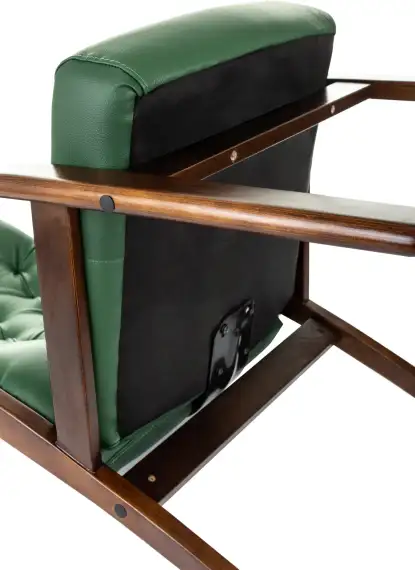 Кресло Бюрократ T-9928 WALNUT-CF зеленый кожа на ножках дерево