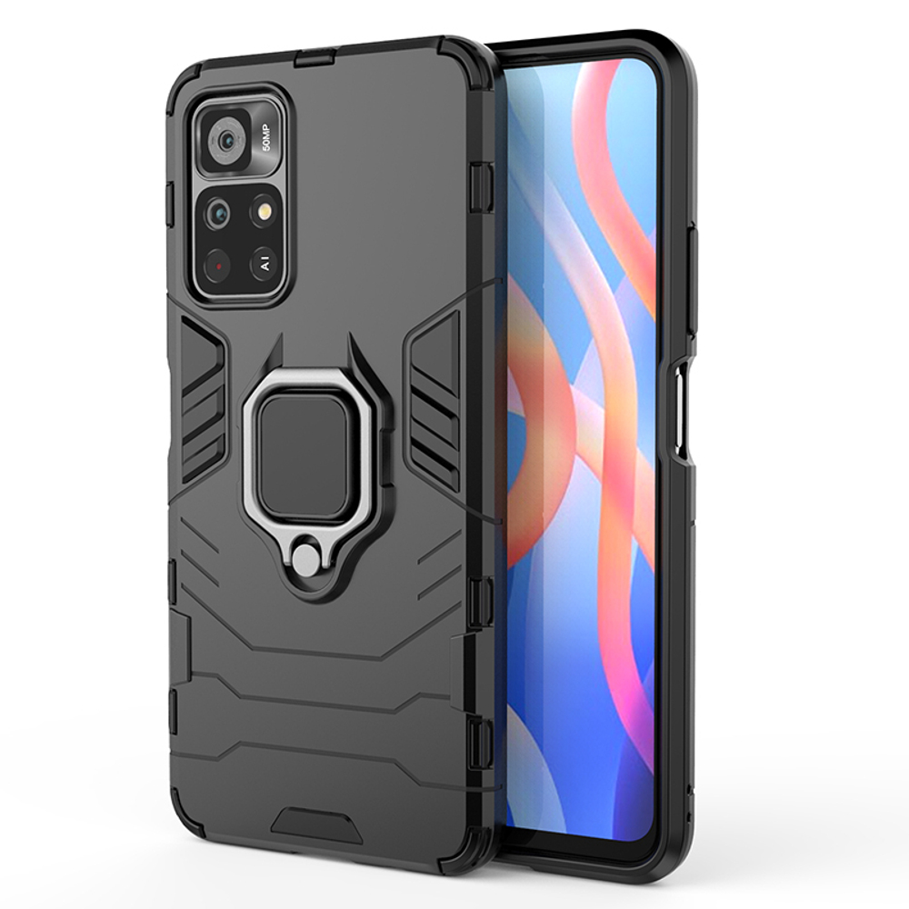 Противоударный чехол с кольцом Panther Case для Xiaomi Poco M4 Pro 5G