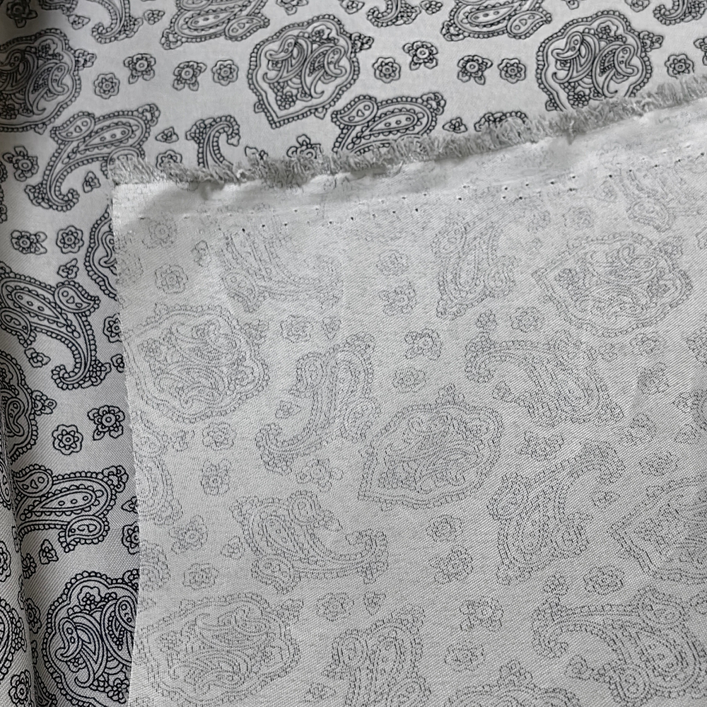 Ткань подкладочная сумочная Серая с огурцами