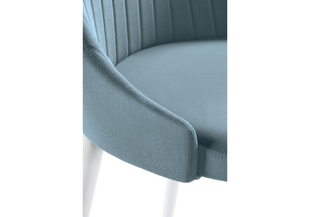Стул на металлокаркасе Kora light blue / white