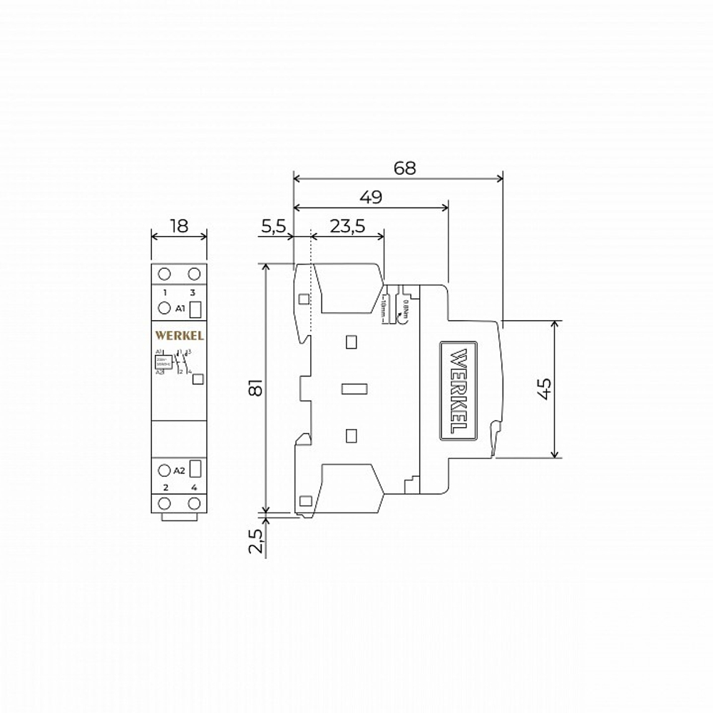 Контактор одномодульный Werkel W941M25O
