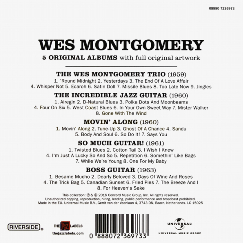 Wes Montgomery / 5 Original Albums (5CD)