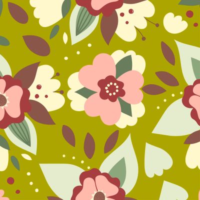 Яркий этнический узор с цветами