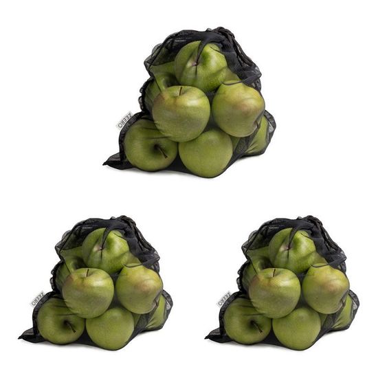 Набор больших черных экомешочков (3шт.)