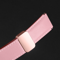 Ремешок из натуральной кожи розового цвета от Dux Ducis для смарт часов Samsung Galaxy Watch 3, 4, 5, 6 и 7 (размер крепления 20мм), серия YA Series