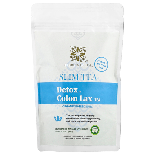 Secrets of Tea, Slim Tea, чай Detox™ для расслабления кишечника, 20 неотбеленных чайных пакетиков, 41 г (1,47 унции)