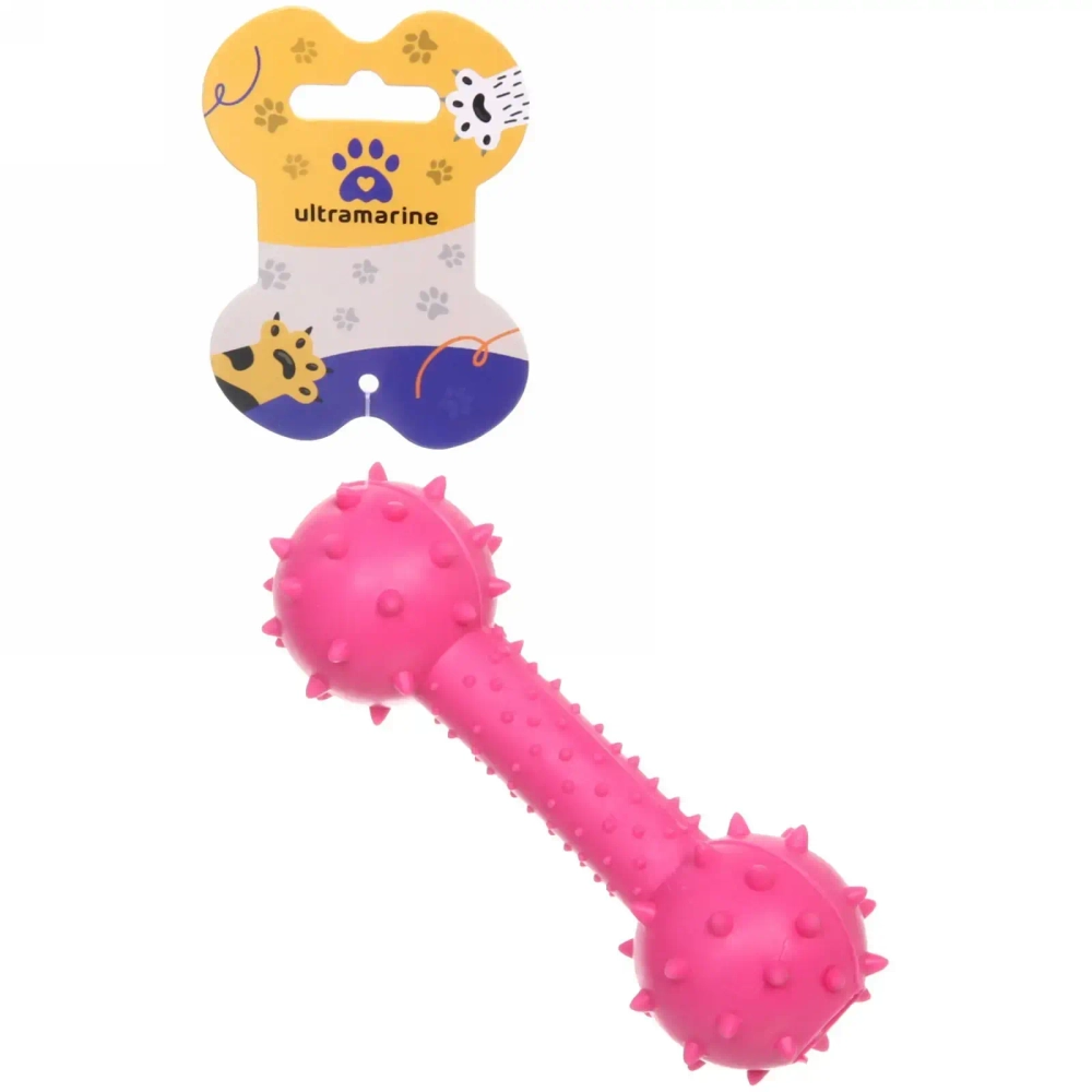 Игрушка для собаки «Bubble gum-Гантель» 14см цвет розовый Ultramarine