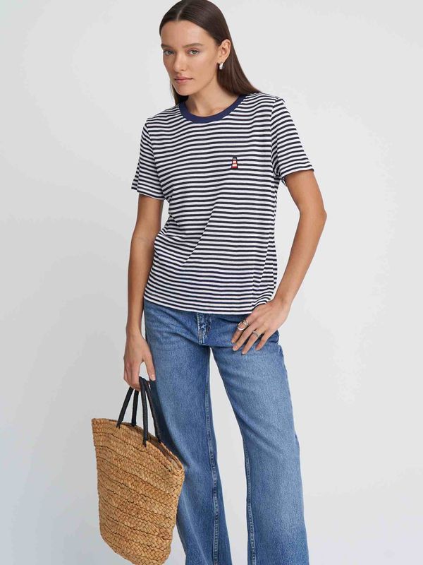 Футболка В Полоску бело-синяя - фото 6