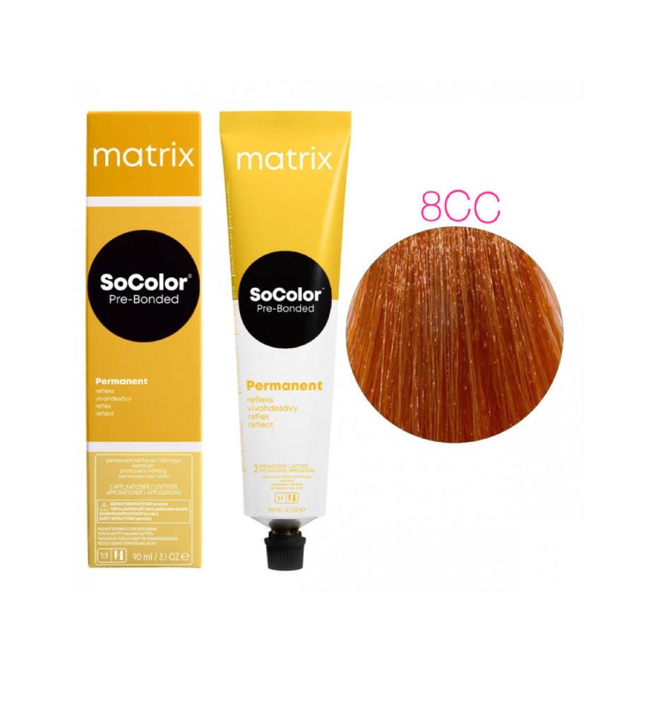 MATRIX Socolor Pre-Bonded стойкая крем-краска для волос 90 мл 8CC светлый блондин  глубокий медный
