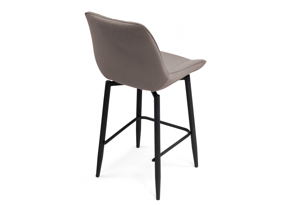 Барный стул Woodville Седа К крутящийся латте, черный, ножки черные