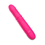 Розовый вибратор с возвратно-поступательными движениями и вращением бусин - 22,3 см.