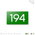 Номер на дверь 194, табличка на дверь для офиса, квартиры, кабинета, аудитории, склада, зеленая 120х70 мм, Айдентика Технолоджи