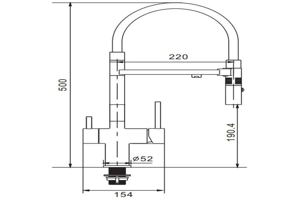Смеситель для кухни, гибкий излив, магнитная вставка, под фильтр, золото, Rose R958E