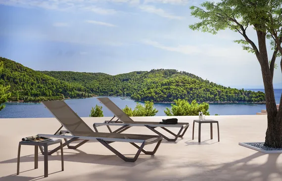 Шезлонг алюминиевый Wave, тортора