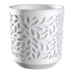 Кашпо для цветов пластиковое 1,25л d-16,2см «Leaves» Белый/Белый