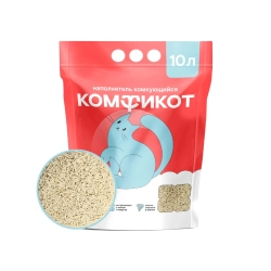 КОМФИКОТ Наполнитель тофу комкующийся без аромата 10 л