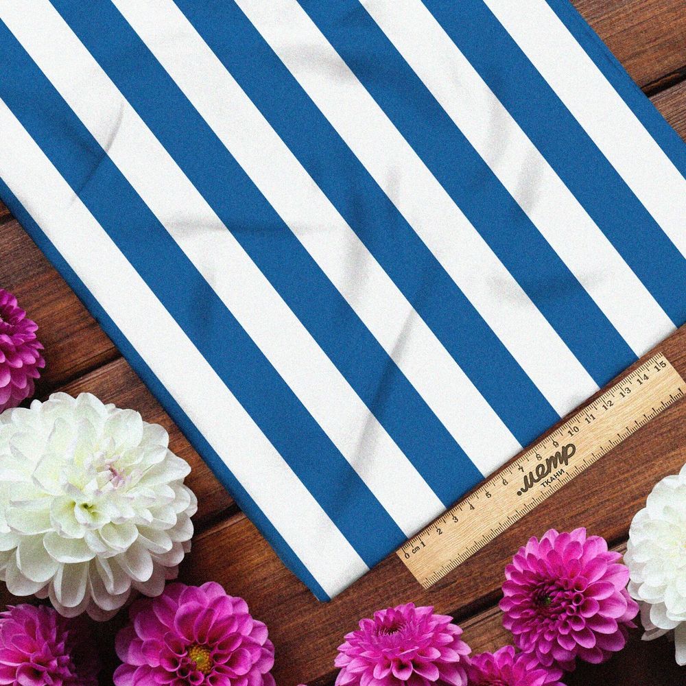 Ткань бязь голубые полоски тельняшка