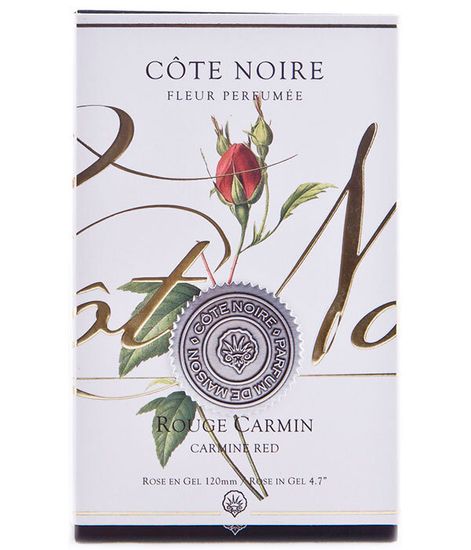 Ароматизированная красная роза в прозрачной вазе, Cote Noire