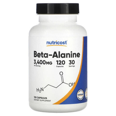 Аминокислоты Nutricost, бета-аланин, 850 мг, 120 капсул