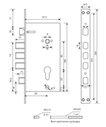 Замок врезной Avers T-0523-C-AB-R