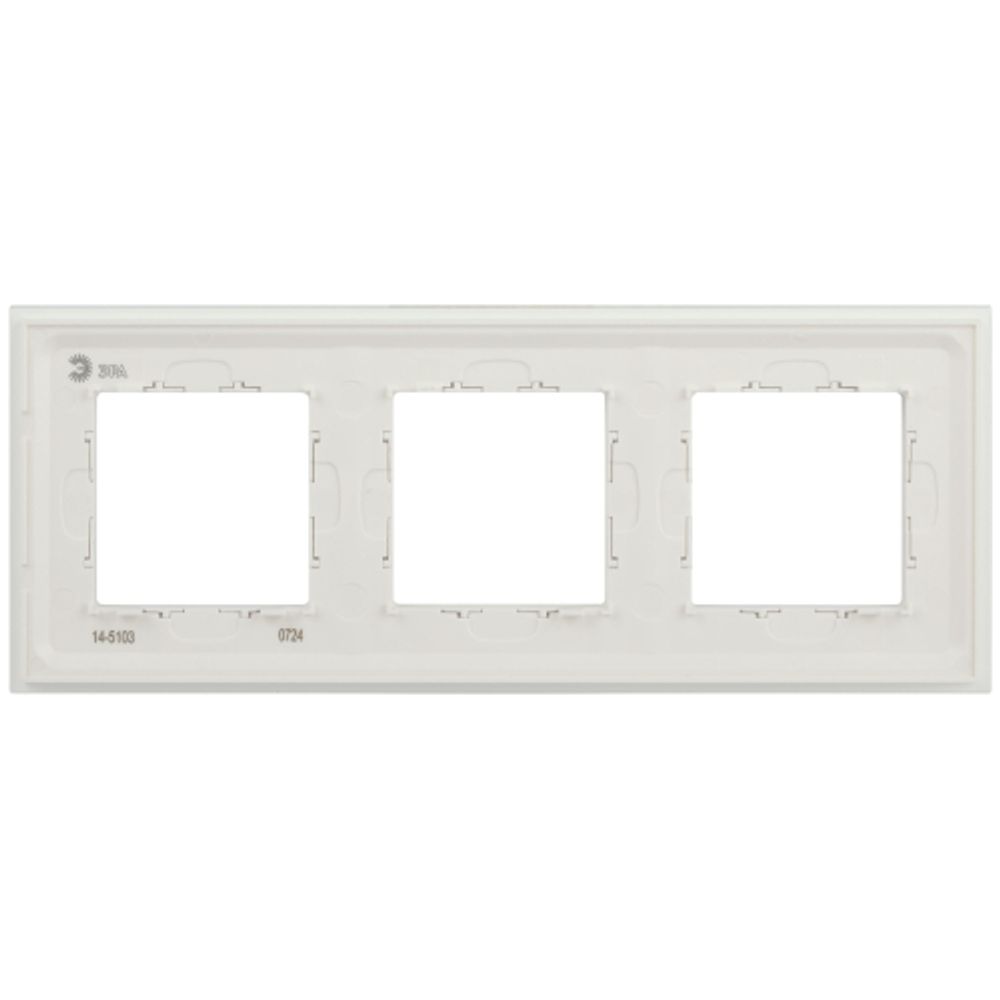 Рамка для розеток и выключателей ЭРА Elegance 14-5103-01М на 3 поста, стекло, белый матовый+бел.