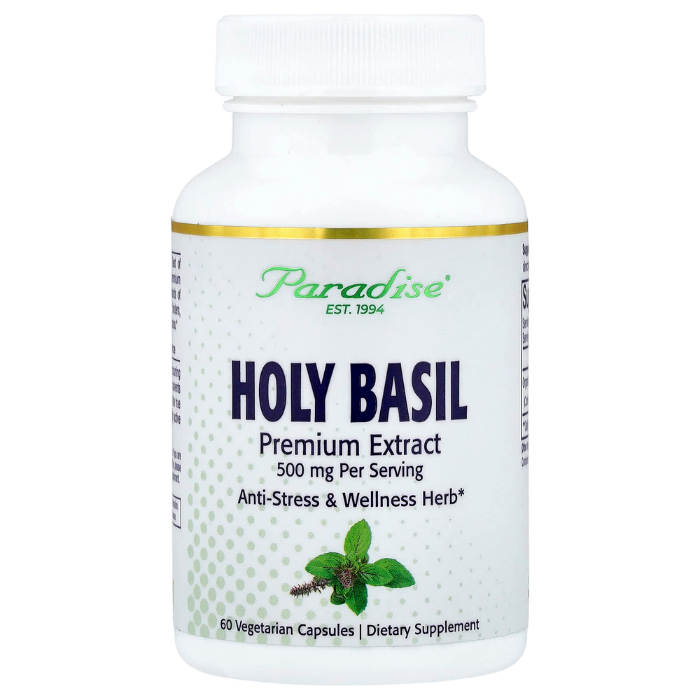 Paradise Herbs, Базилик священный, 60 вегетарианских капсул (250 мг на капсулу)