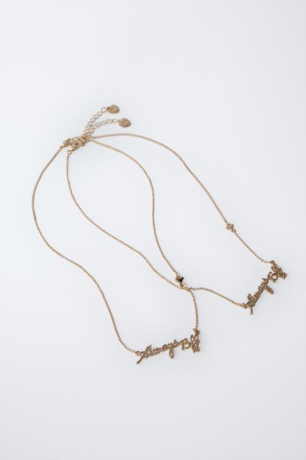 ZARA НАБОР ДВУХ ЦЕПОЧЕК «ДРУЗЬЯ», ЗОЛОТИСТЫЙ