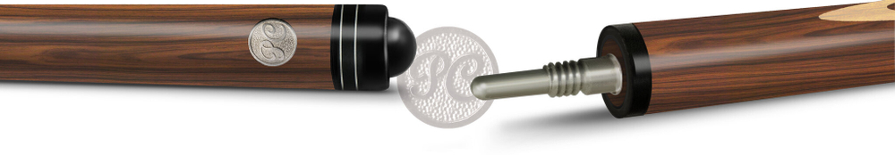 10-7-У Кий Классик 13 запильный с удлинителем 2 РС, палисандр/граб