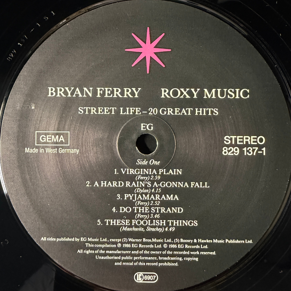 Bryan Ferry / Roxy Music ‎– Street Life - 20 Great Hits 2LP (Германия 1986г.)