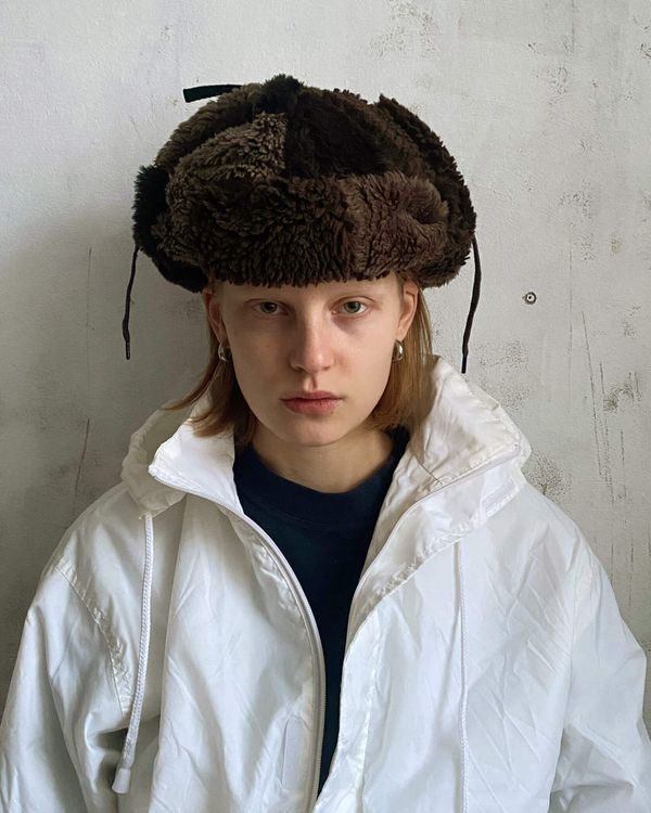 Шапка-ушанка Fuzzz Patchwork Flaps Темно-Коричневая - фото 3