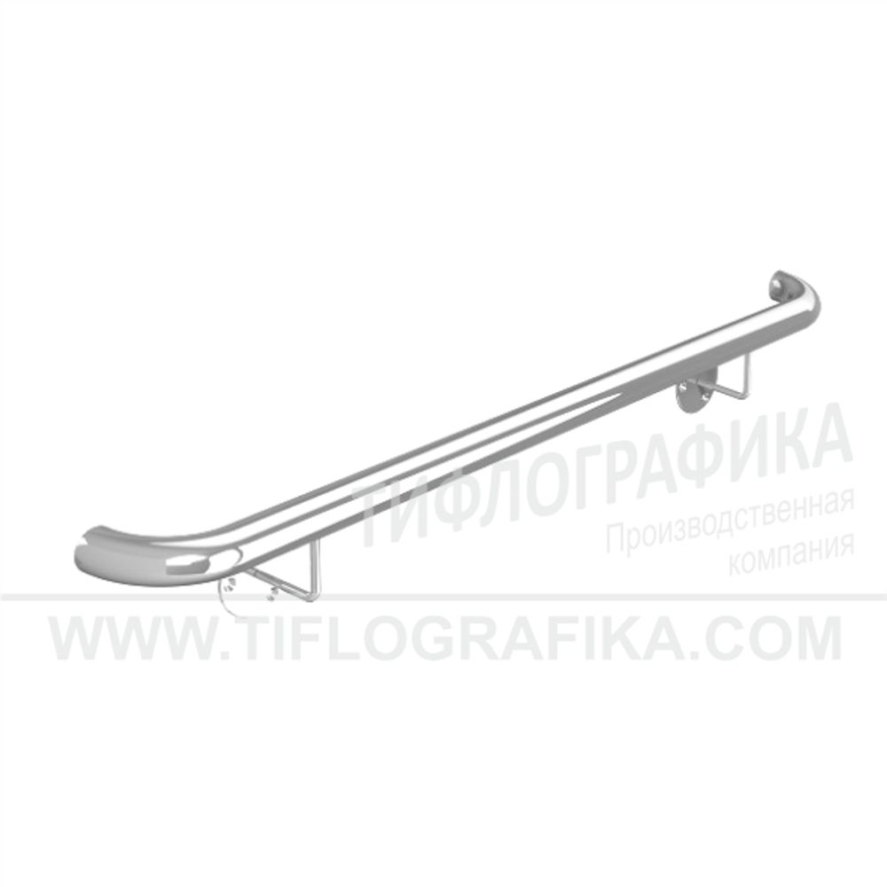Поручень опорный пристенный прямой, нерж. сталь, 105x1000х120 мм, D38 мм