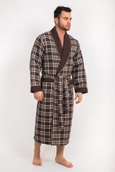 Вафельный мужской халат Gentelmen Style шоколадный