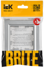 BRITE Рамка 1-местная РУ-1-БрА алюминий IEK