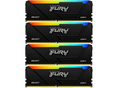 Оперативная память Kingston Fury Beast Black KF432C16BB2AK4/64, DDR4 4х 64ГБ 3200 МГц, DIMM, RTL