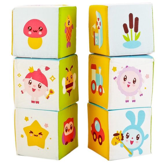 Кубики &quot;Малышарики. Предметики&quot;, 6 штук Мякиши