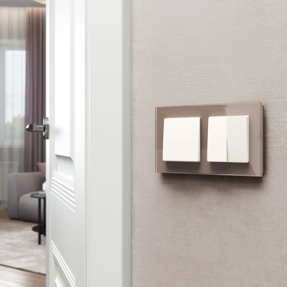 Рамка на 2 поста Favorit (латте, стекло) W0021142