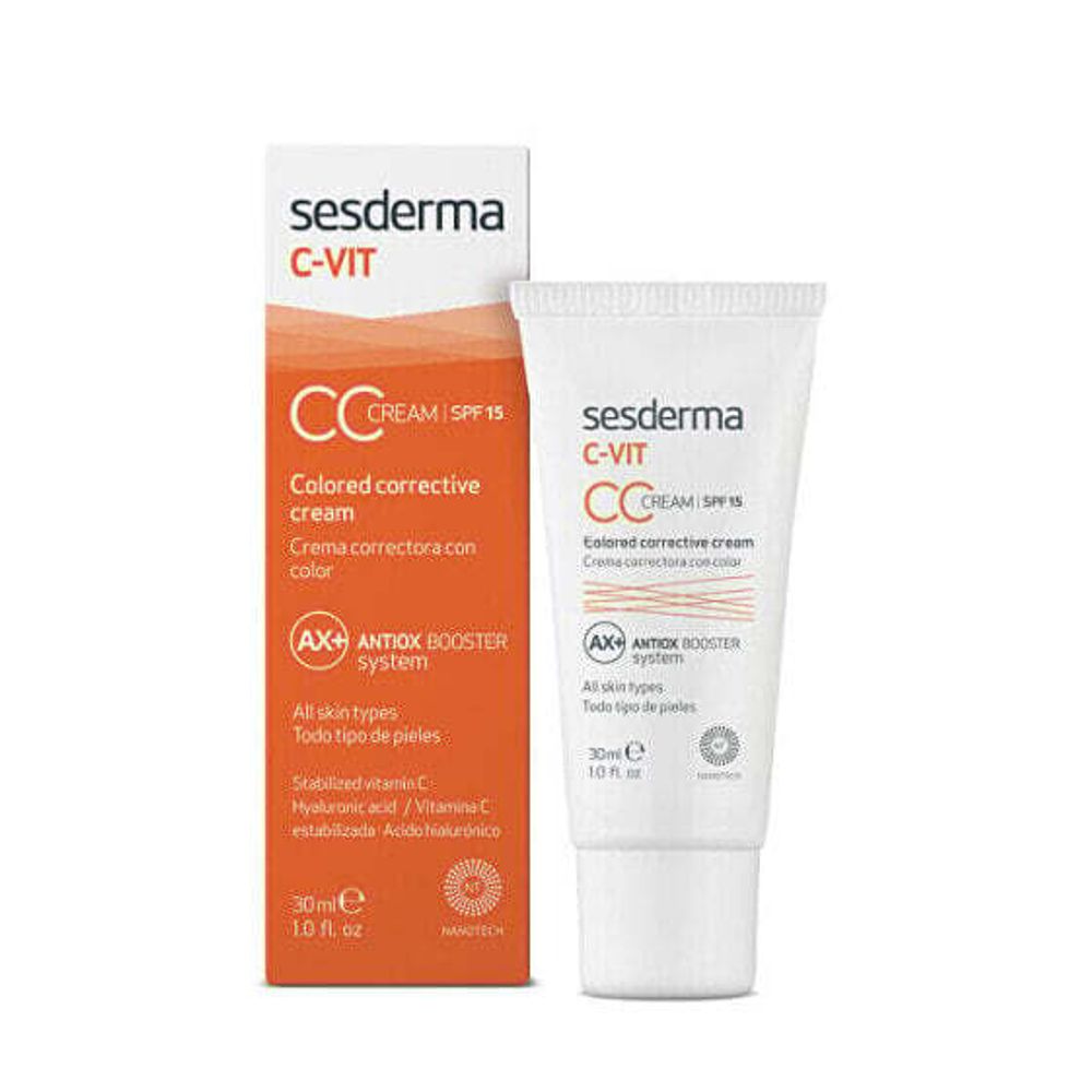BB, CC и DD кремы Sesderma C-vit CC Cream SPF15 Антиоксидантный CC - крем корректирующий тон кожи
