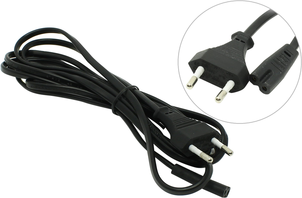 5bites &lt;PC107530&gt; Кабель IEC-320-C7 2x0,75 - розетка 220V 3м Советский стандарт